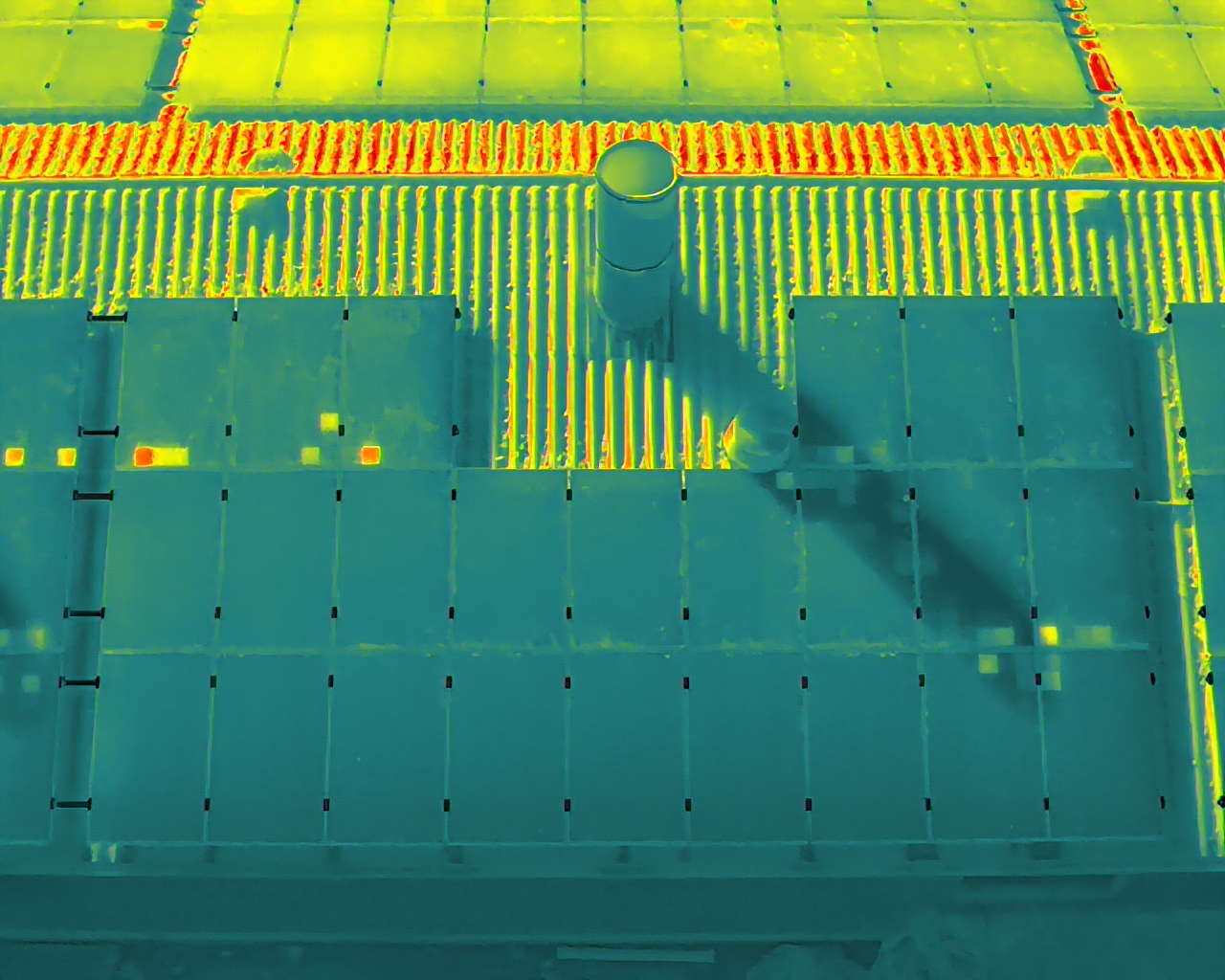 Thermografie PV-Anlage mit Hotspots